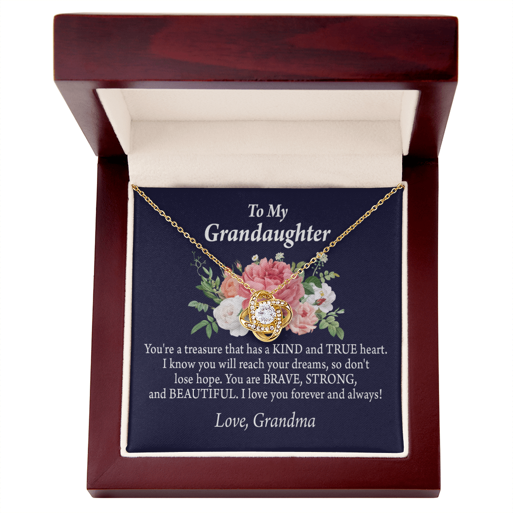 To My Granddaughter You're a Treasure Infinity Knot Necklace Message Card-Express Your Love Gifts