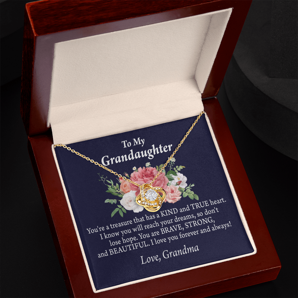 To My Granddaughter You're a Treasure Infinity Knot Necklace Message Card-Express Your Love Gifts