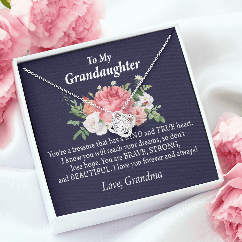 To My Granddaughter You're a Treasure Infinity Knot Necklace Message Card-Express Your Love Gifts