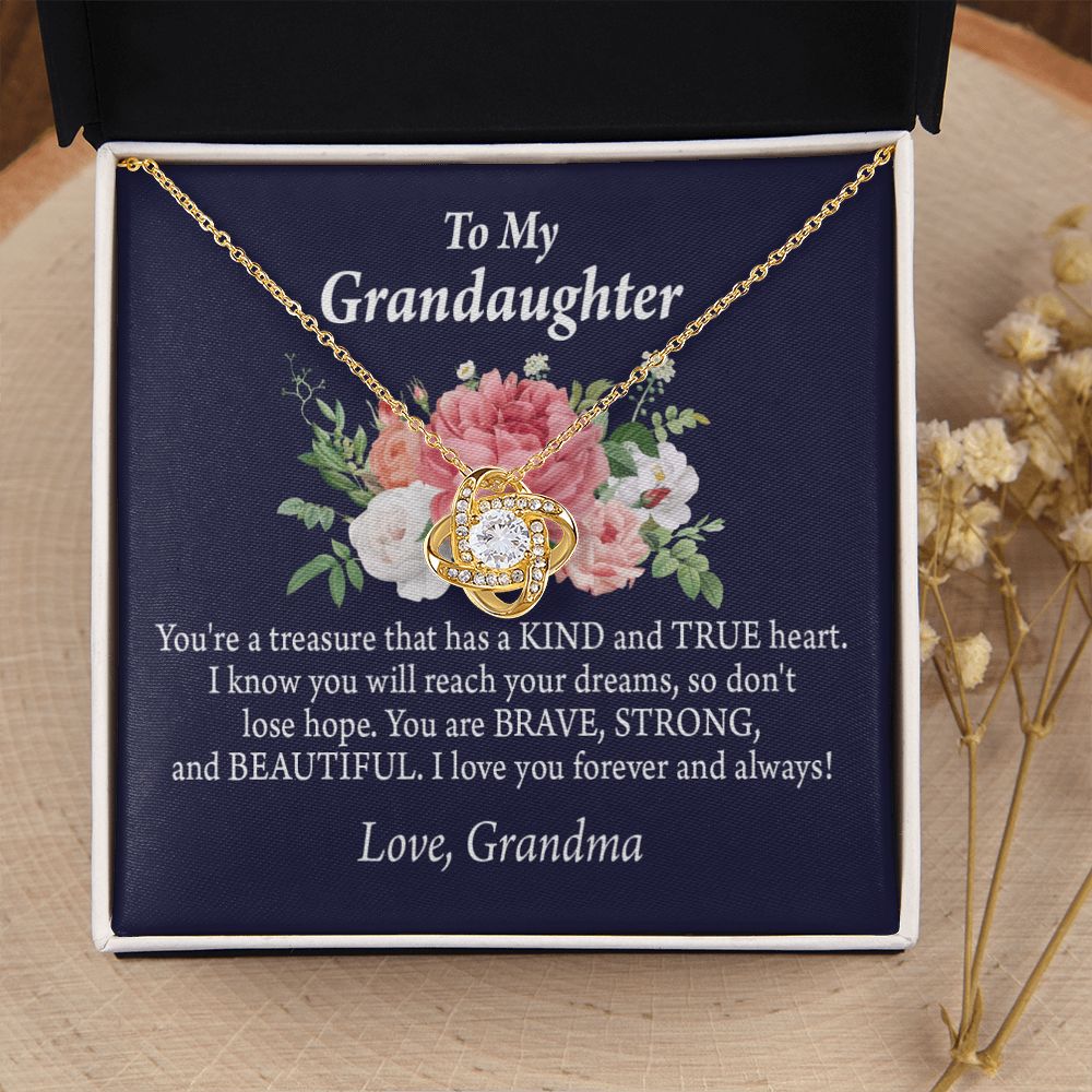 To My Granddaughter You're a Treasure Infinity Knot Necklace Message Card-Express Your Love Gifts
