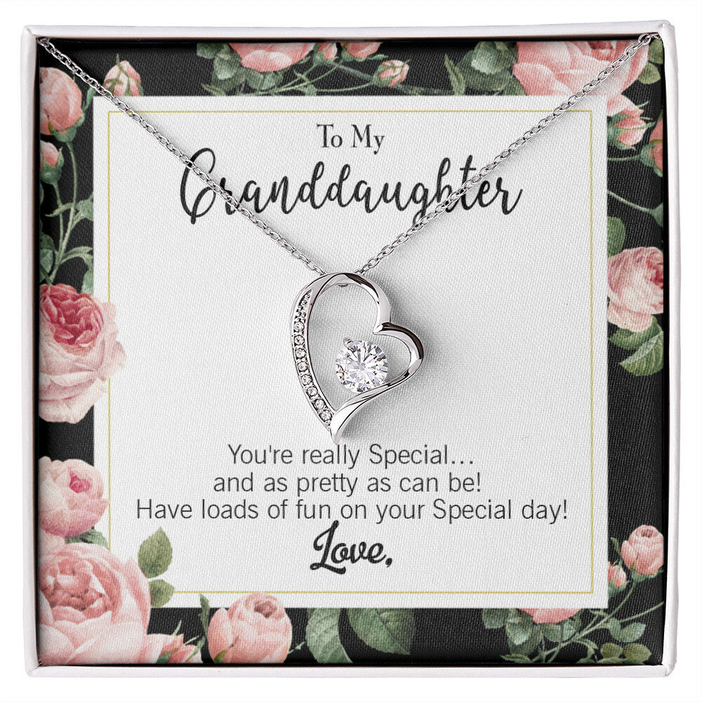 To My Granddaughter You're Really Special Forever Necklace w Message Card-Express Your Love Gifts