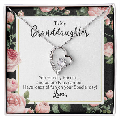 To My Granddaughter You're Really Special Forever Necklace w Message Card-Express Your Love Gifts