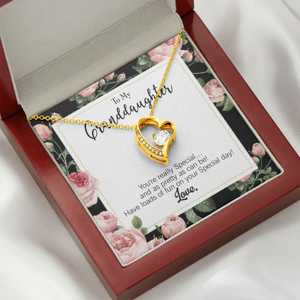 To My Granddaughter You're Really Special Forever Necklace w Message Card-Express Your Love Gifts
