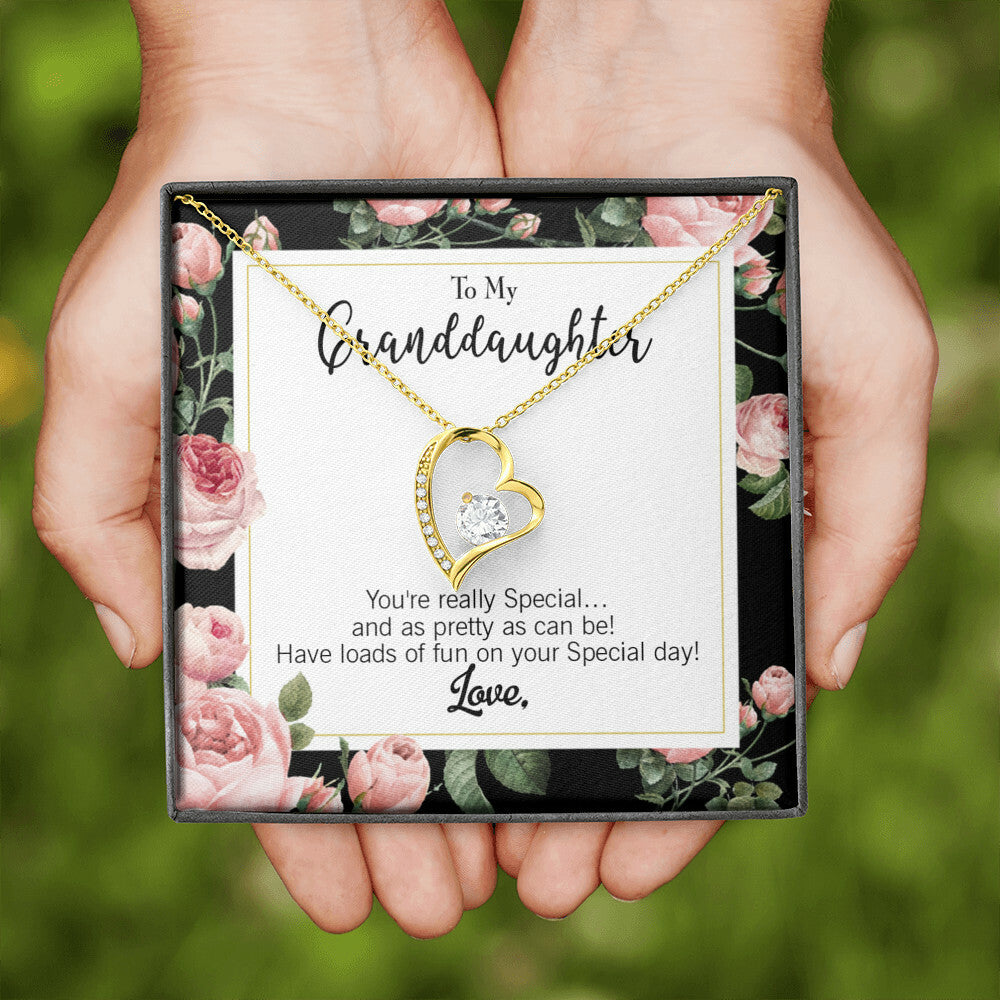 To My Granddaughter You're Really Special Forever Necklace w Message Card-Express Your Love Gifts