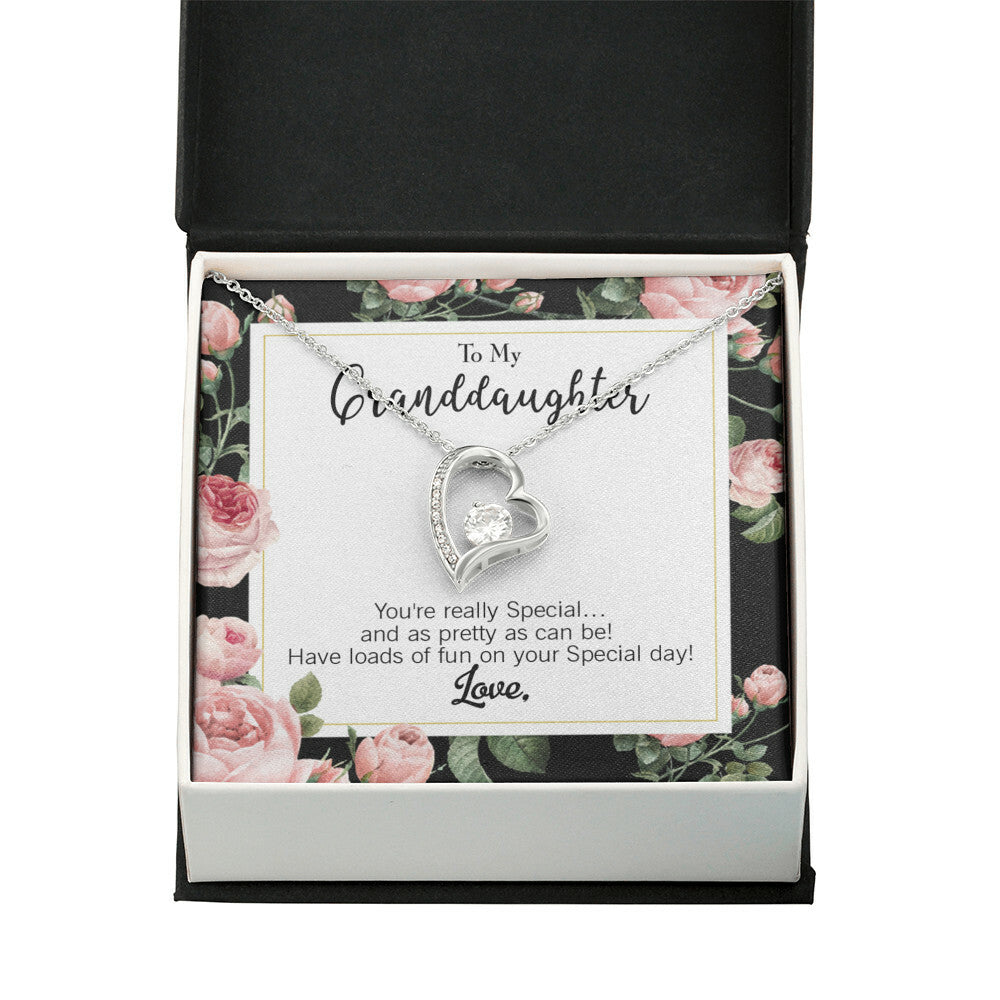 To My Granddaughter You're Really Special Forever Necklace w Message Card-Express Your Love Gifts