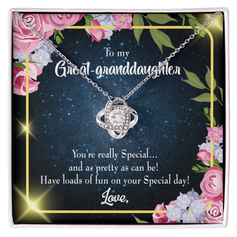 To My Granddaughter You're Really Special Great-Granddaughter Infinity Knot Necklace Message Card-Express Your Love Gifts