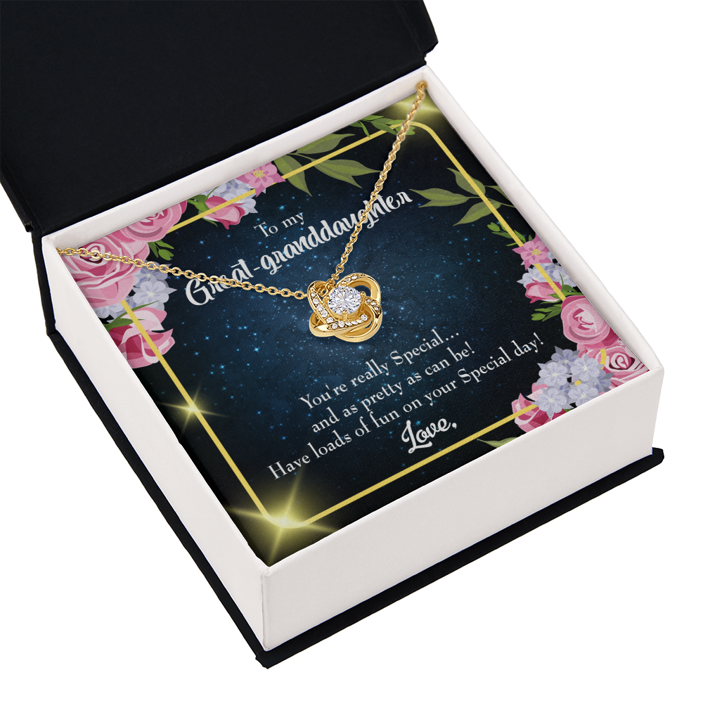 To My Granddaughter You're Really Special Great-Granddaughter Infinity Knot Necklace Message Card-Express Your Love Gifts