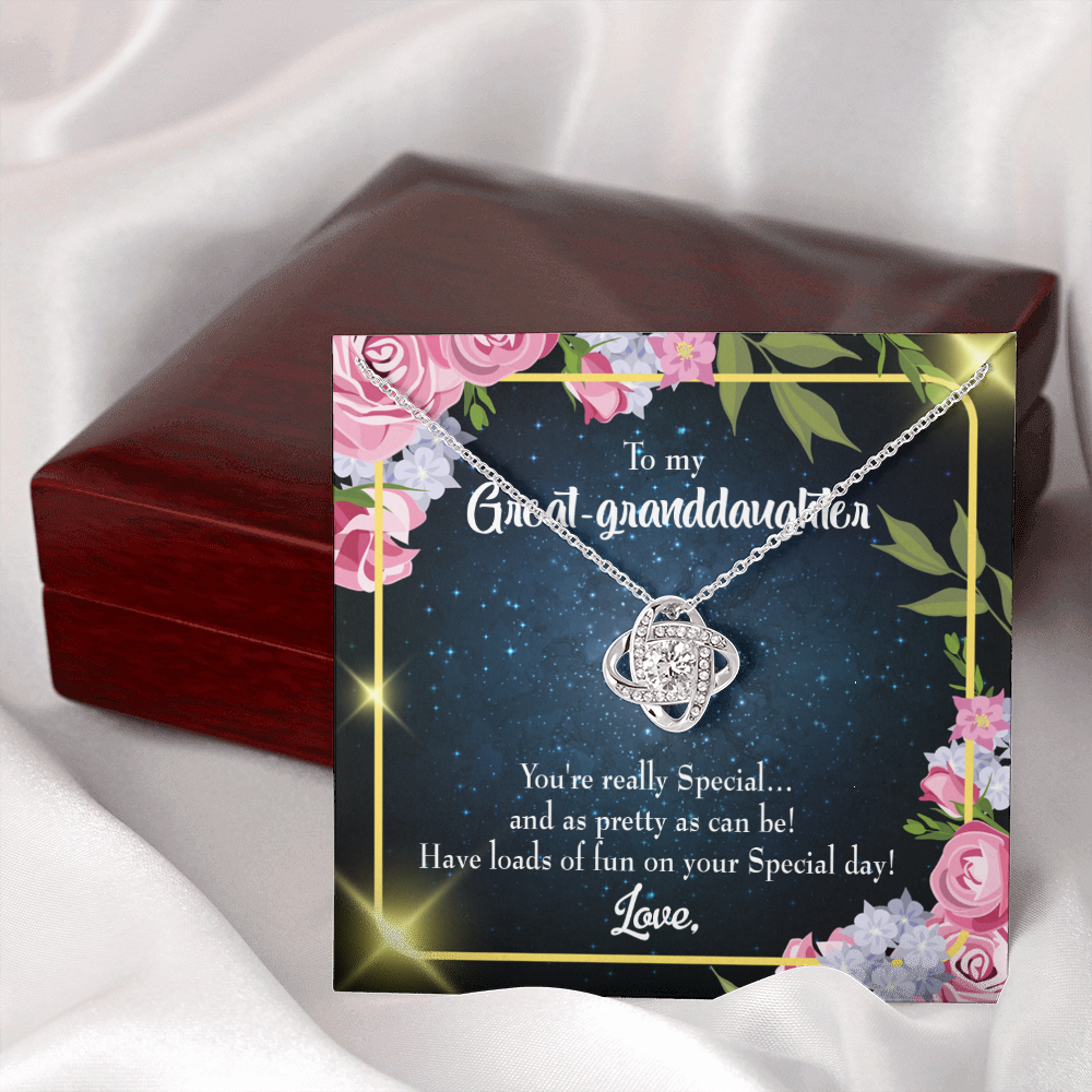To My Granddaughter You're Really Special Great-Granddaughter Infinity Knot Necklace Message Card-Express Your Love Gifts