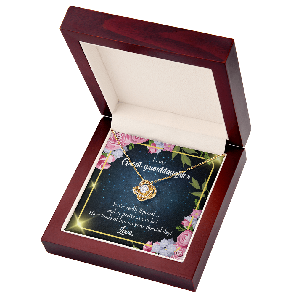 To My Granddaughter You're Really Special Great-Granddaughter Infinity Knot Necklace Message Card-Express Your Love Gifts