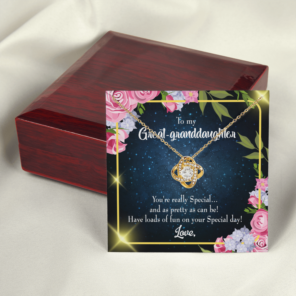 To My Granddaughter You're Really Special Great-Granddaughter Infinity Knot Necklace Message Card-Express Your Love Gifts