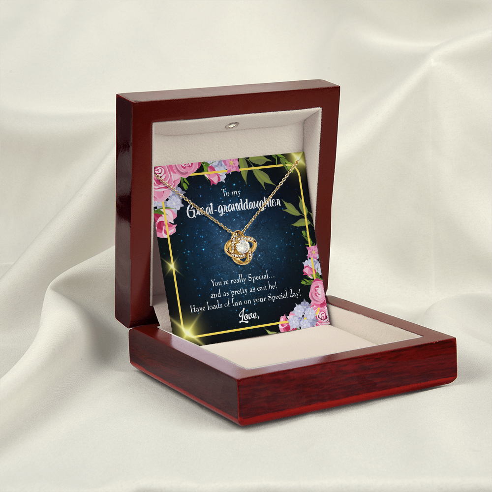 To My Granddaughter You're Really Special Great-Granddaughter Infinity Knot Necklace Message Card-Express Your Love Gifts