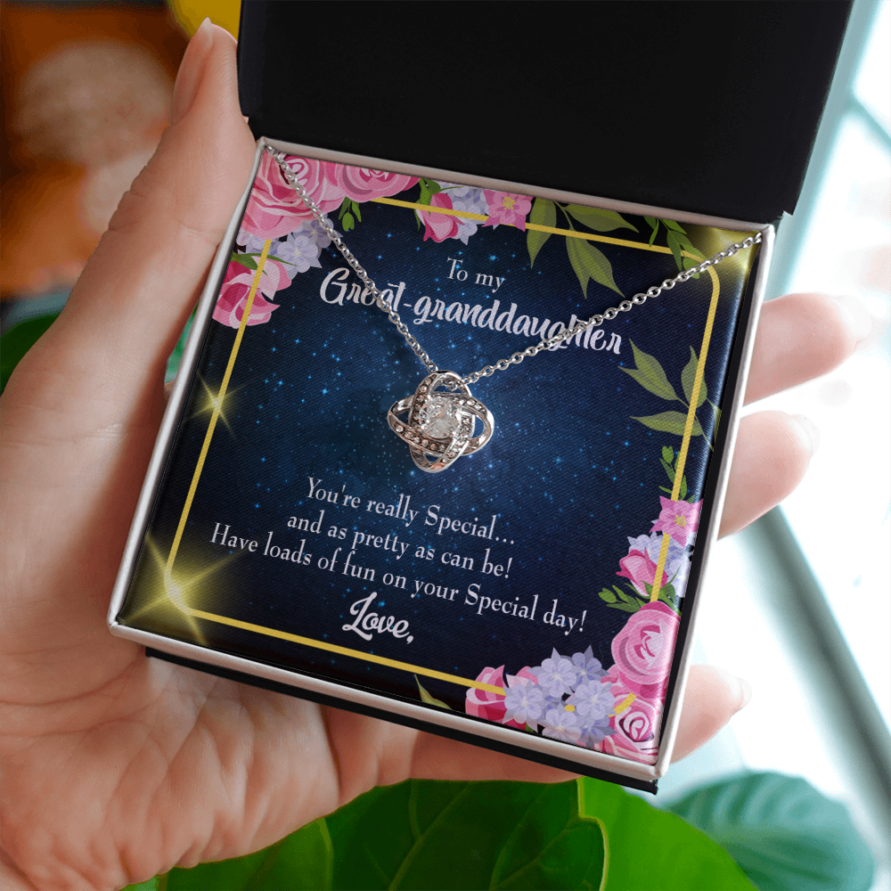 To My Granddaughter You're Really Special Great-Granddaughter Infinity Knot Necklace Message Card-Express Your Love Gifts