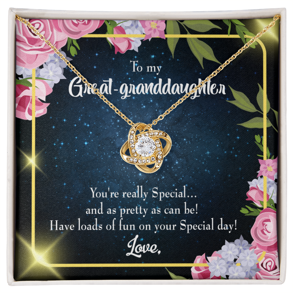 To My Granddaughter You're Really Special Great-Granddaughter Infinity Knot Necklace Message Card-Express Your Love Gifts
