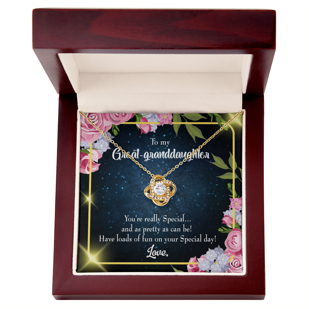 To My Granddaughter You're Really Special Great-Granddaughter Infinity Knot Necklace Message Card-Express Your Love Gifts