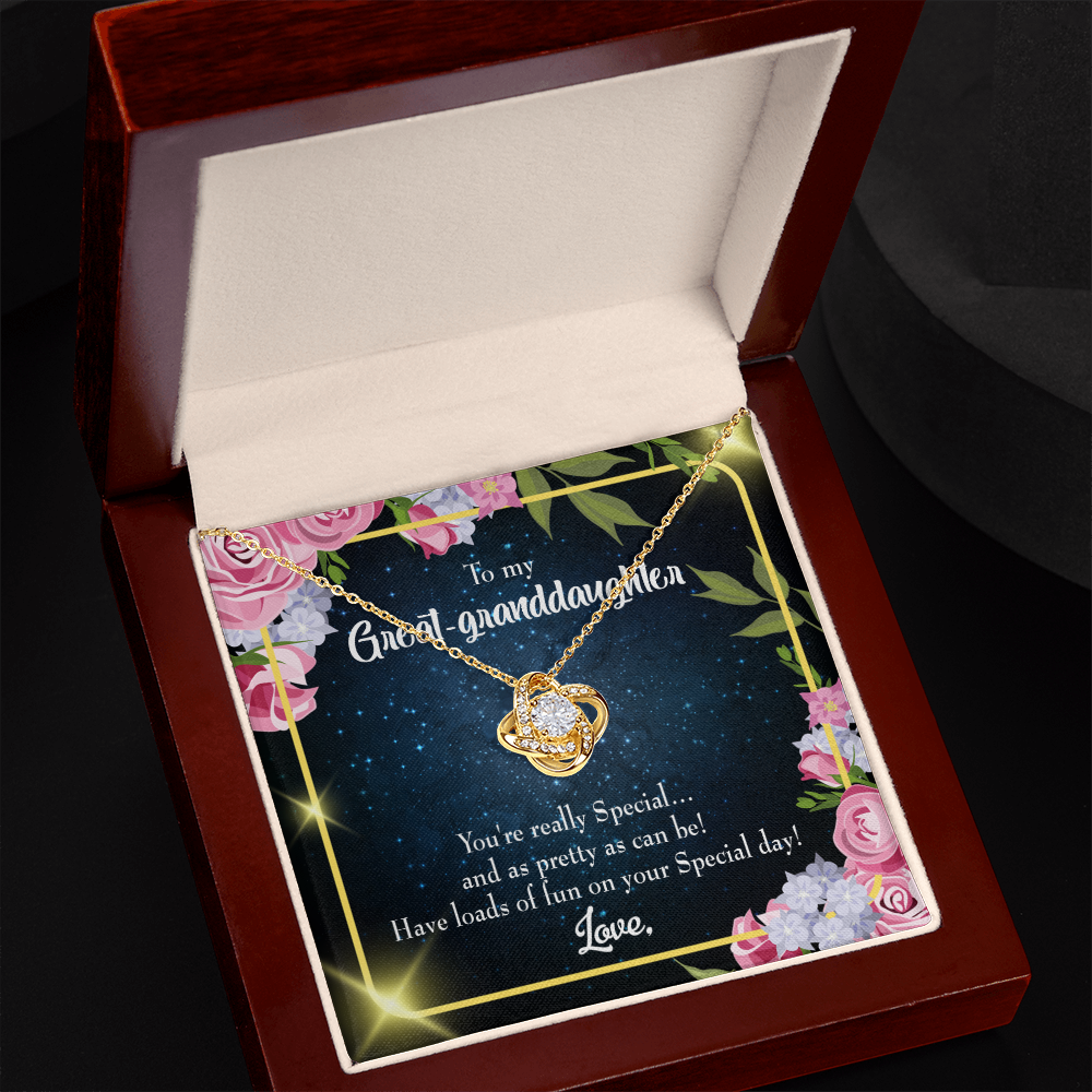 To My Granddaughter You're Really Special Great-Granddaughter Infinity Knot Necklace Message Card-Express Your Love Gifts