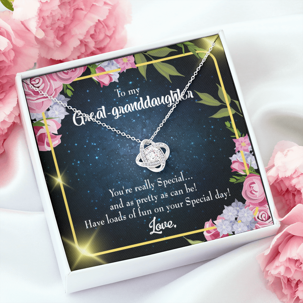 To My Granddaughter You're Really Special Great-Granddaughter Infinity Knot Necklace Message Card-Express Your Love Gifts