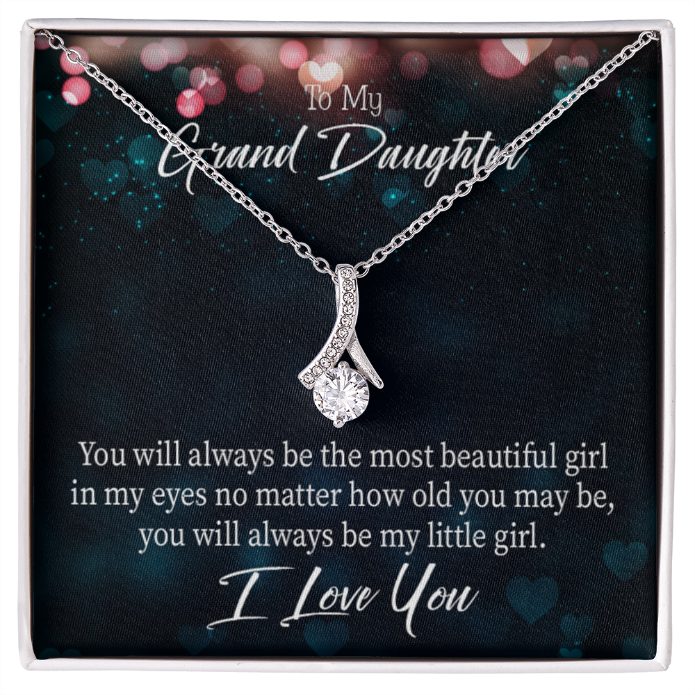 To My Granddaughter You Will Always be Alluring Ribbon Necklace Message Card-Express Your Love Gifts