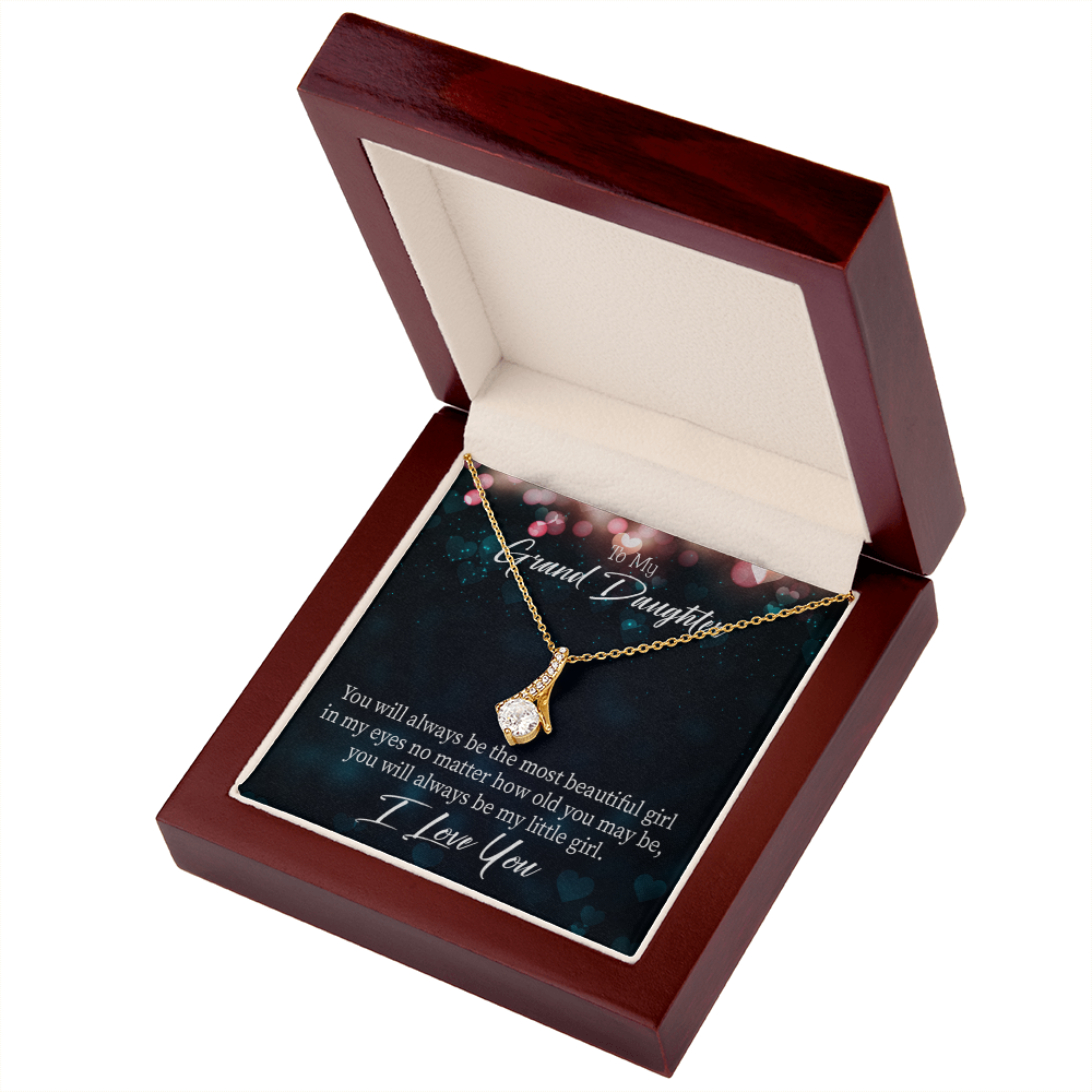 To My Granddaughter You Will Always be Alluring Ribbon Necklace Message Card-Express Your Love Gifts