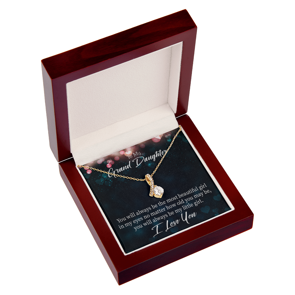 To My Granddaughter You Will Always be Alluring Ribbon Necklace Message Card-Express Your Love Gifts