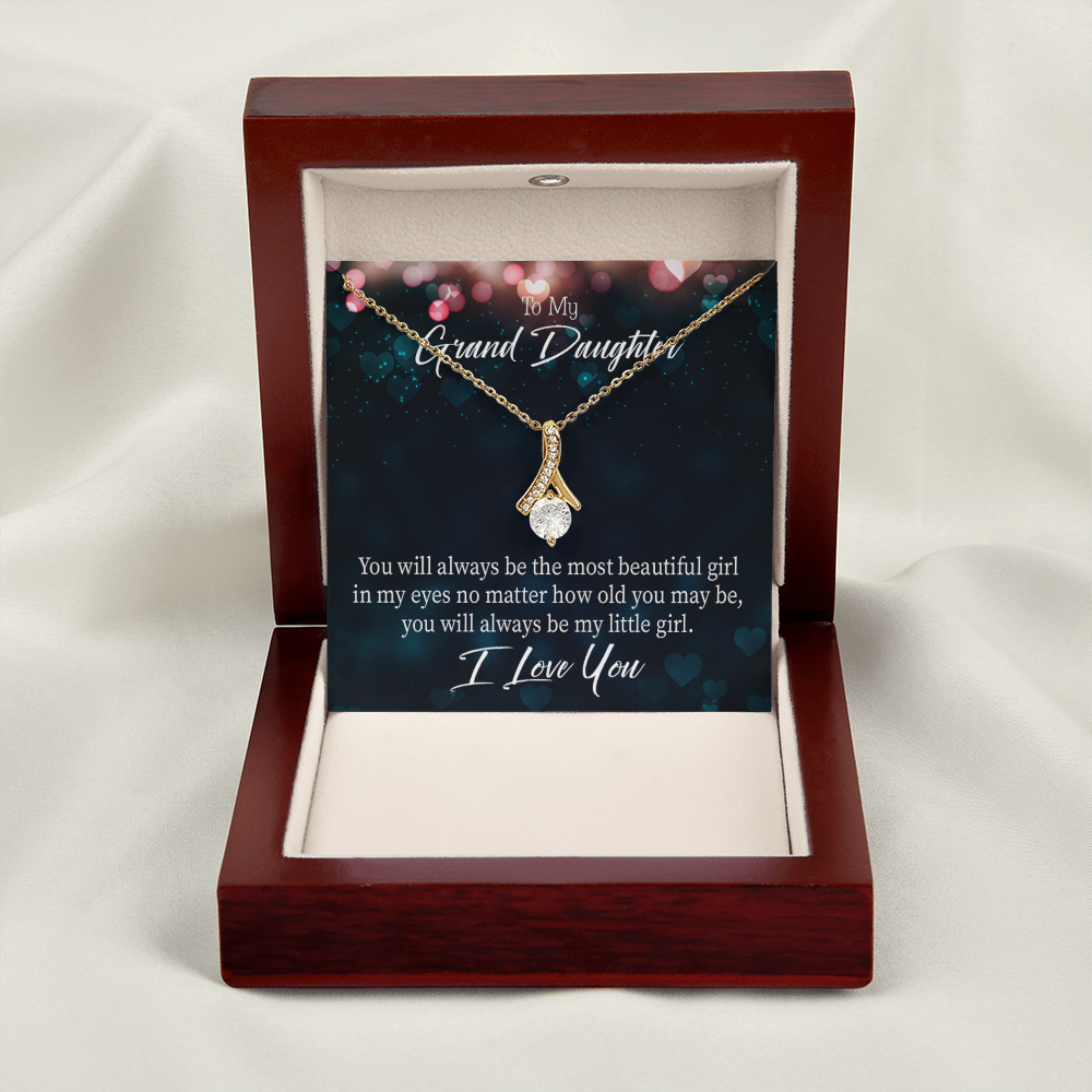 To My Granddaughter You Will Always be Alluring Ribbon Necklace Message Card-Express Your Love Gifts