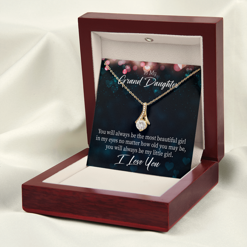 To My Granddaughter You Will Always be Alluring Ribbon Necklace Message Card-Express Your Love Gifts