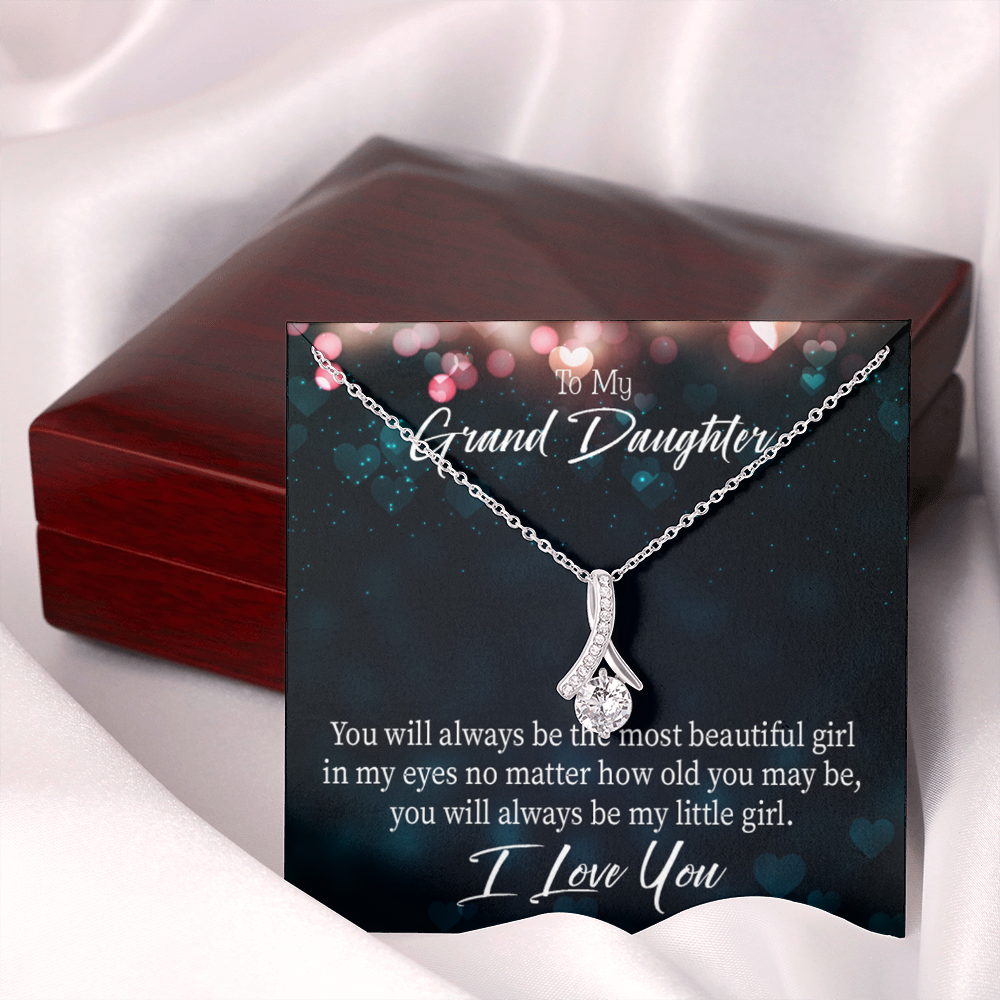 To My Granddaughter You Will Always be Alluring Ribbon Necklace Message Card-Express Your Love Gifts
