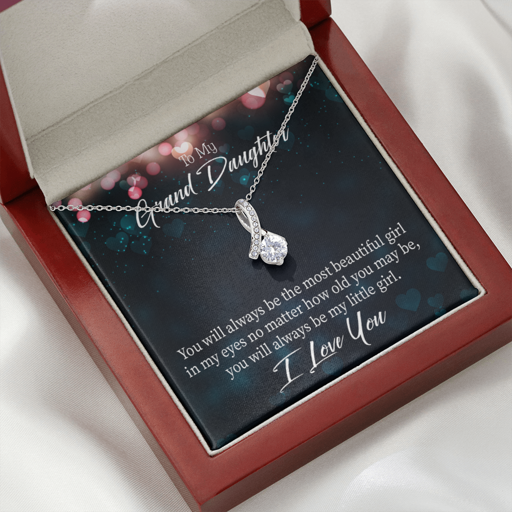 To My Granddaughter You Will Always be Alluring Ribbon Necklace Message Card-Express Your Love Gifts