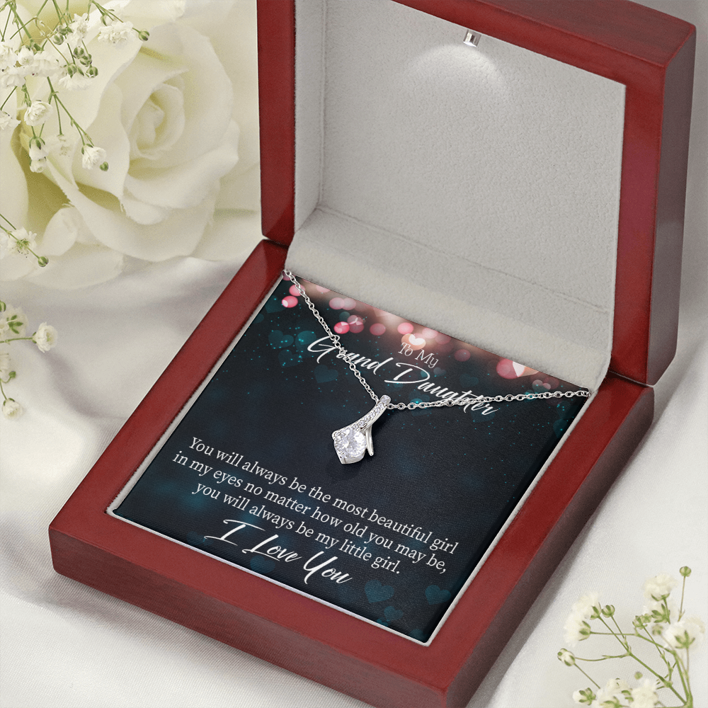 To My Granddaughter You Will Always be Alluring Ribbon Necklace Message Card-Express Your Love Gifts