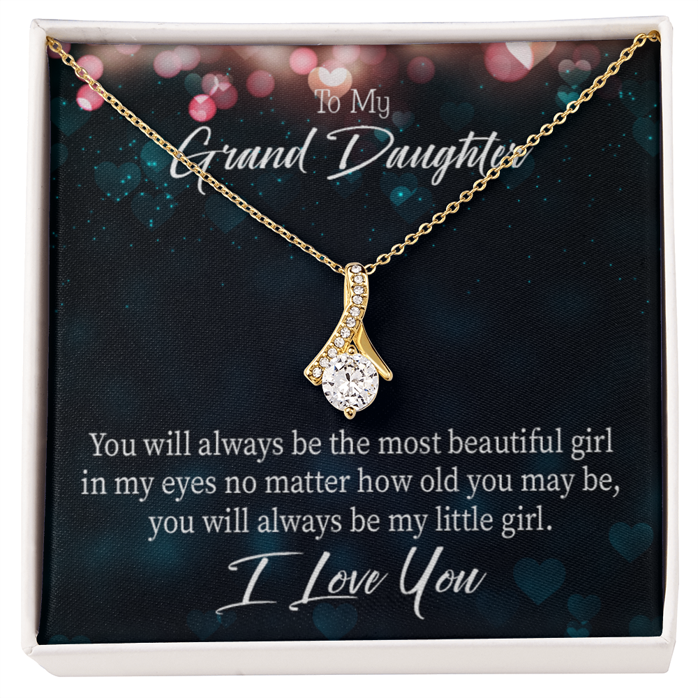 To My Granddaughter You Will Always be Alluring Ribbon Necklace Message Card-Express Your Love Gifts