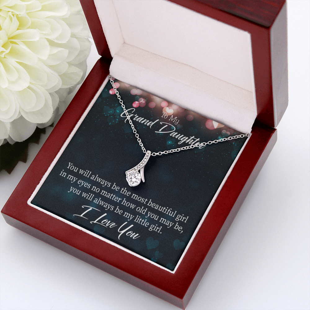 To My Granddaughter You Will Always be Alluring Ribbon Necklace Message Card-Express Your Love Gifts