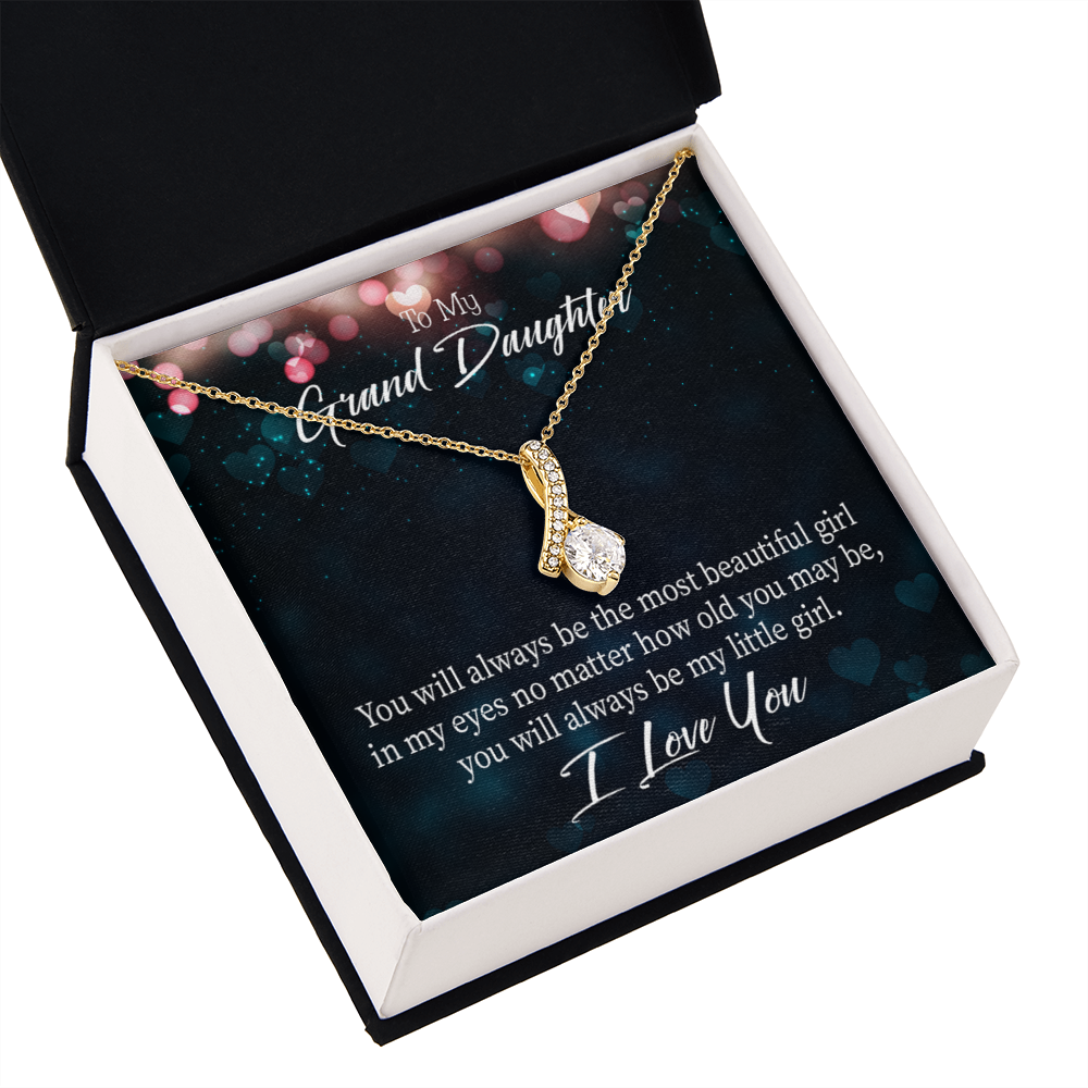 To My Granddaughter You Will Always be Alluring Ribbon Necklace Message Card-Express Your Love Gifts