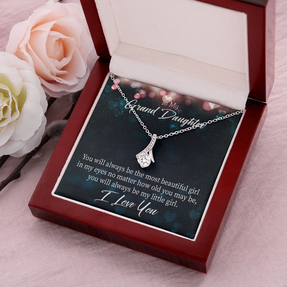 To My Granddaughter You Will Always be Alluring Ribbon Necklace Message Card-Express Your Love Gifts