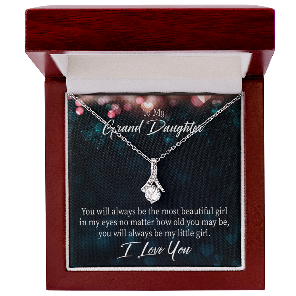 To My Granddaughter You Will Always be Alluring Ribbon Necklace Message Card-Express Your Love Gifts