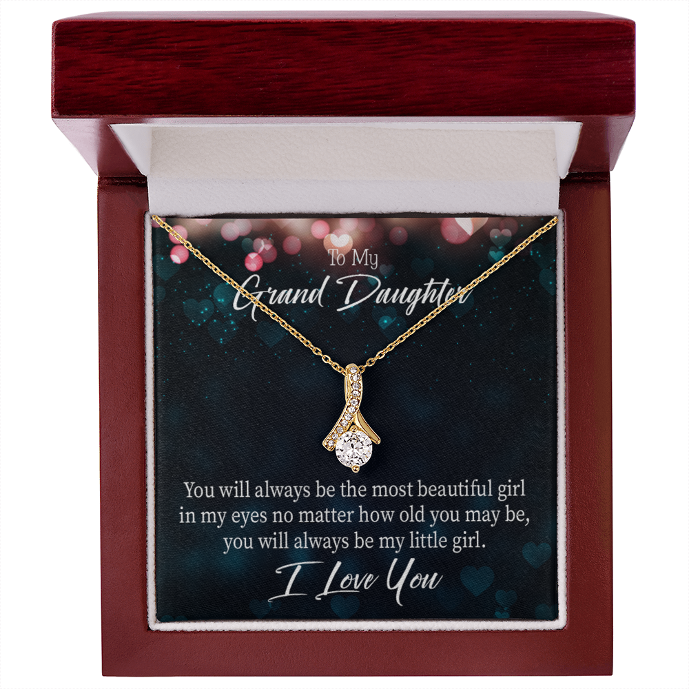 To My Granddaughter You Will Always be Alluring Ribbon Necklace Message Card-Express Your Love Gifts