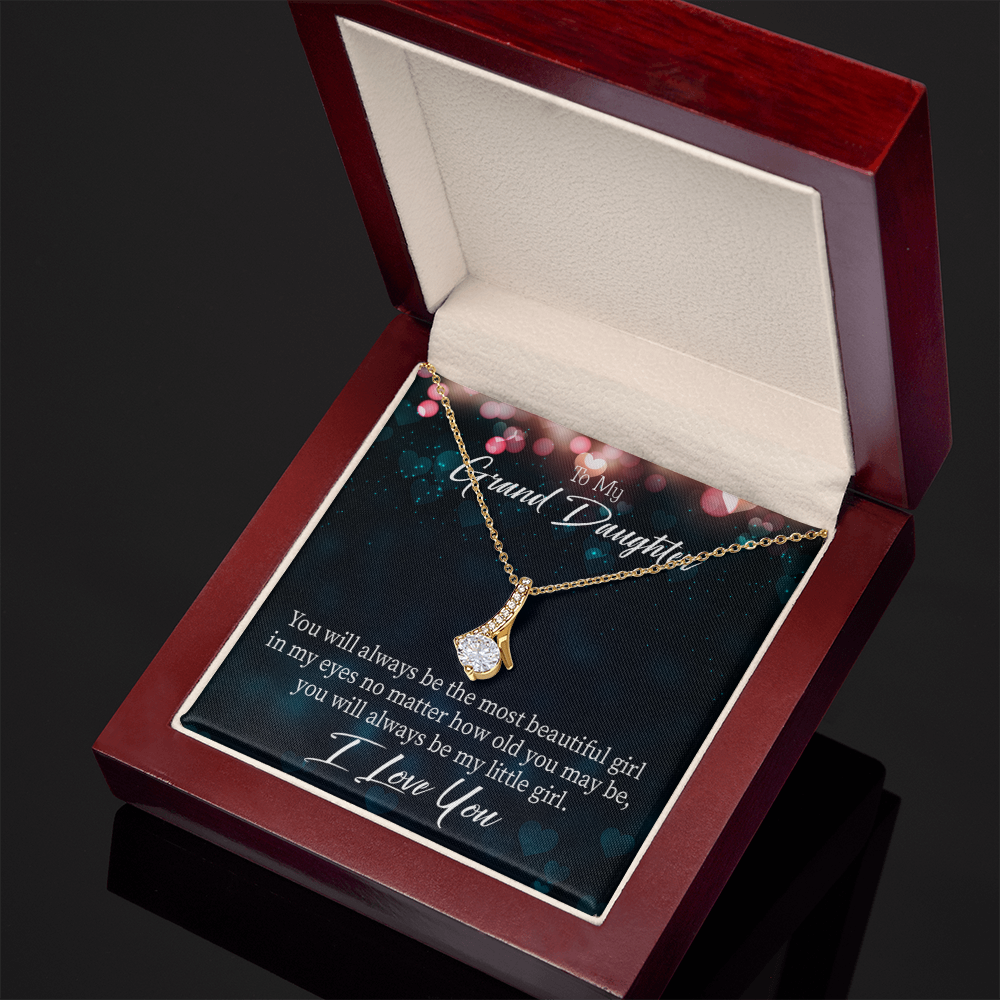 To My Granddaughter You Will Always be Alluring Ribbon Necklace Message Card-Express Your Love Gifts