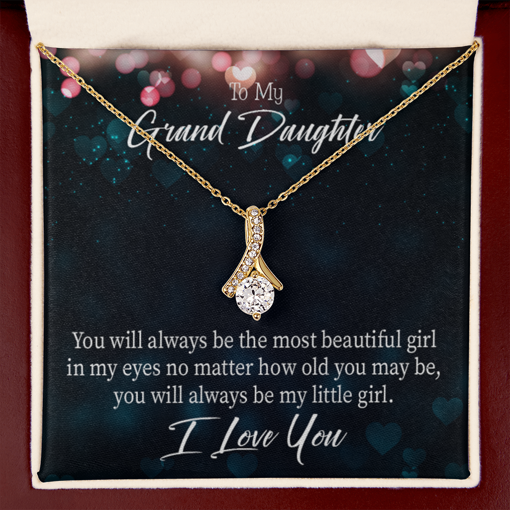 To My Granddaughter You Will Always be Alluring Ribbon Necklace Message Card-Express Your Love Gifts