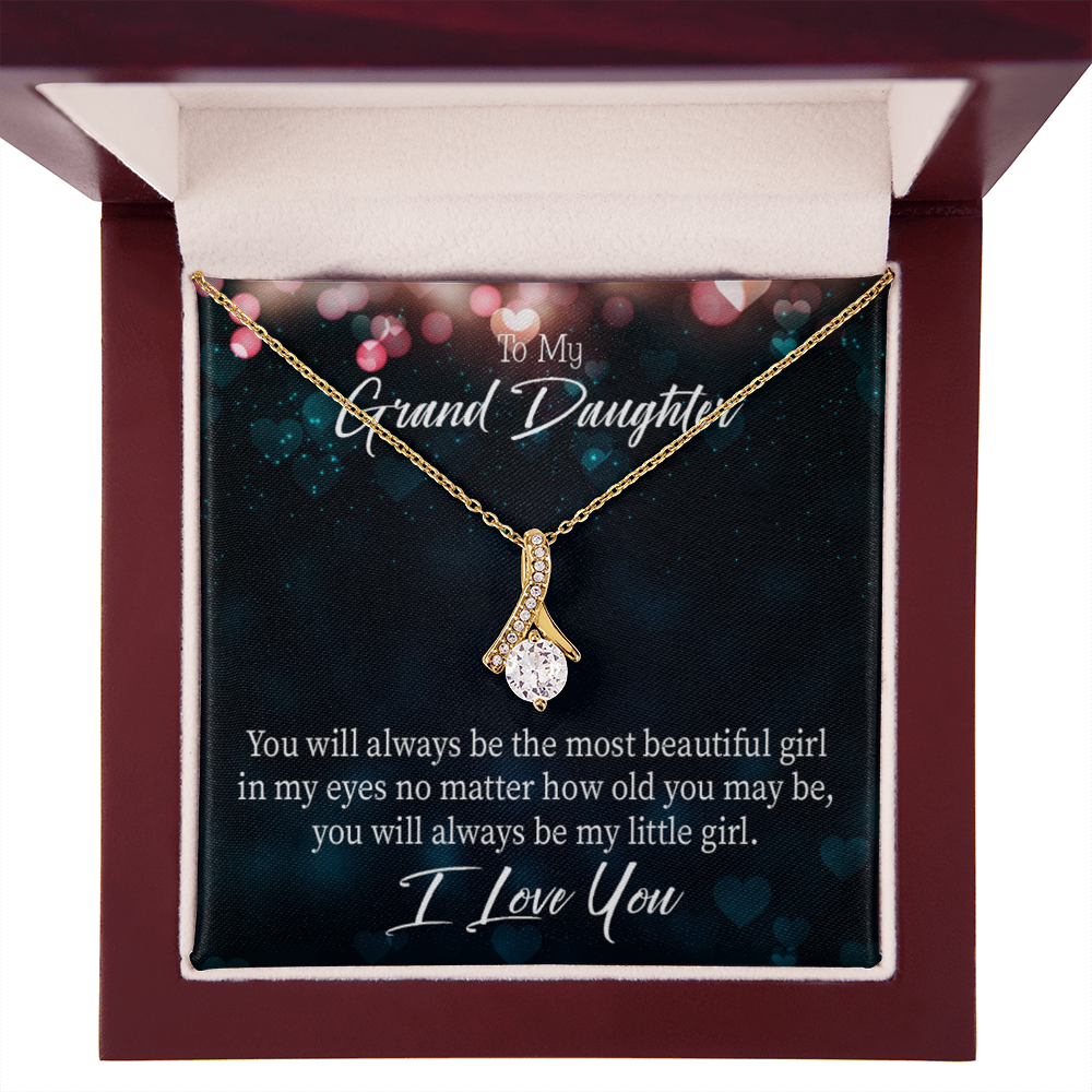 To My Granddaughter You Will Always be Alluring Ribbon Necklace Message Card-Express Your Love Gifts