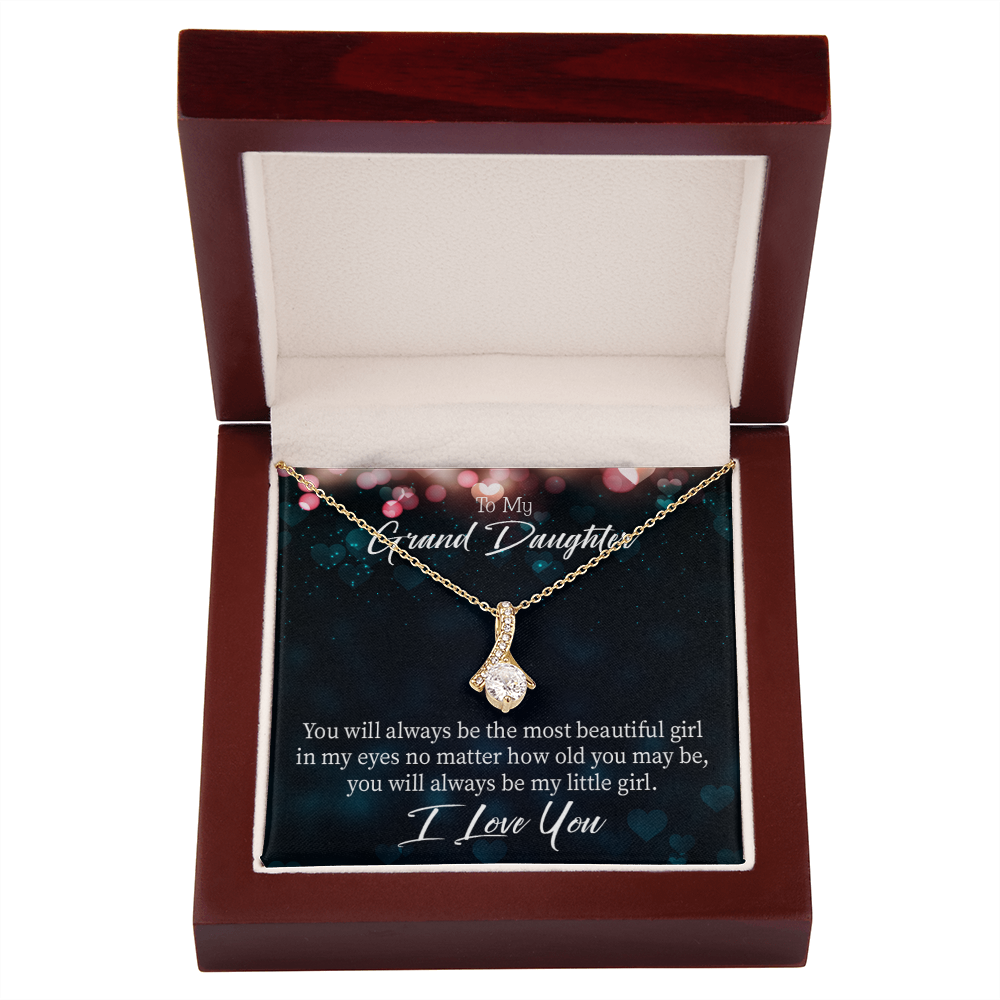 To My Granddaughter You Will Always be Alluring Ribbon Necklace Message Card-Express Your Love Gifts
