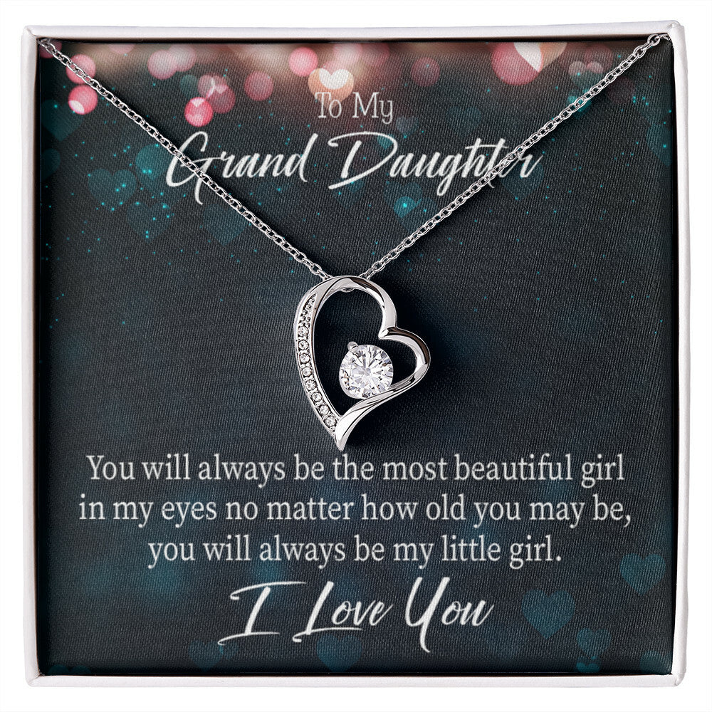 To My Granddaughter You Will Always Be Forever Necklace w Message Card-Express Your Love Gifts