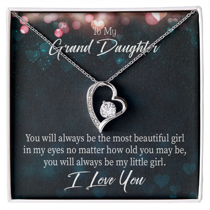 To My Granddaughter You Will Always Be Forever Necklace w Message Card-Express Your Love Gifts