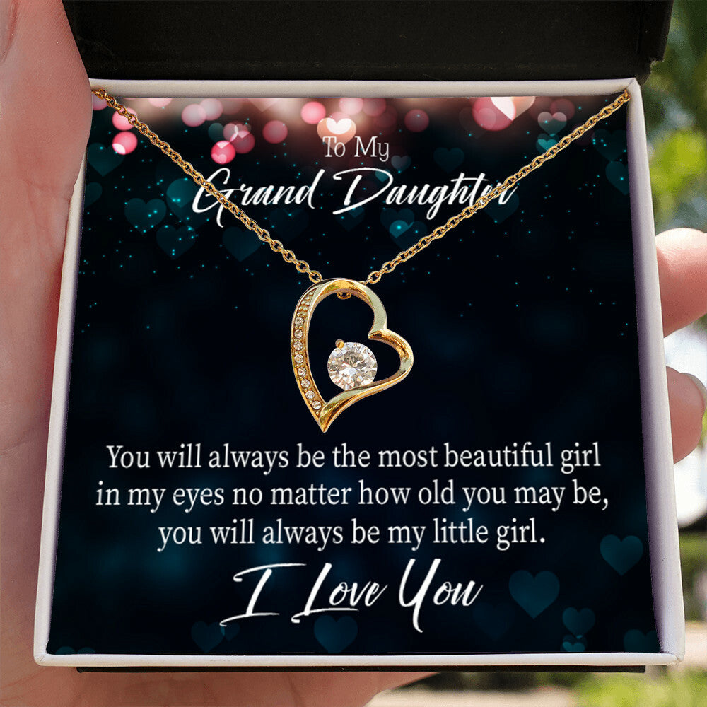 To My Granddaughter You Will Always Be Forever Necklace w Message Card-Express Your Love Gifts