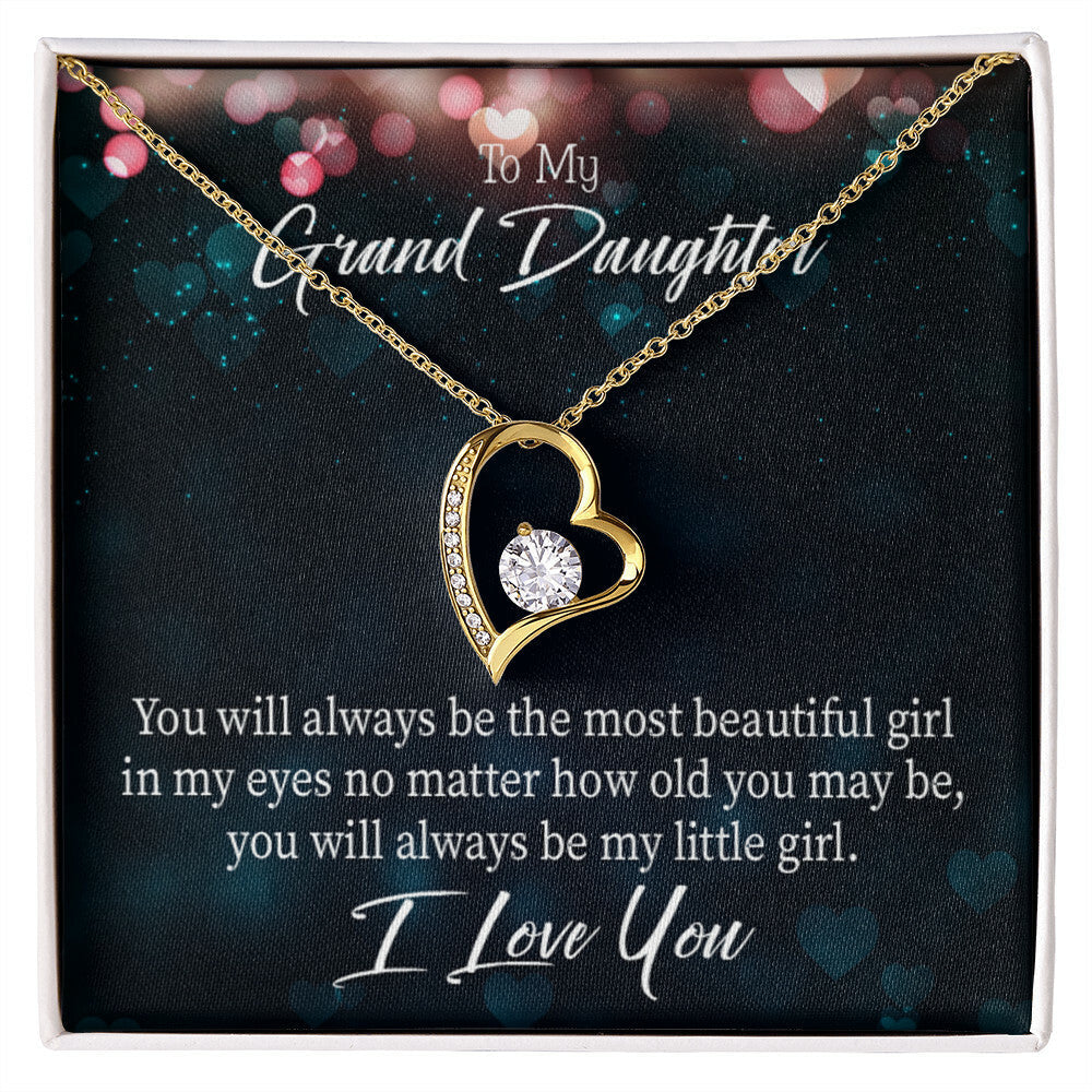 To My Granddaughter You Will Always Be Forever Necklace w Message Card-Express Your Love Gifts