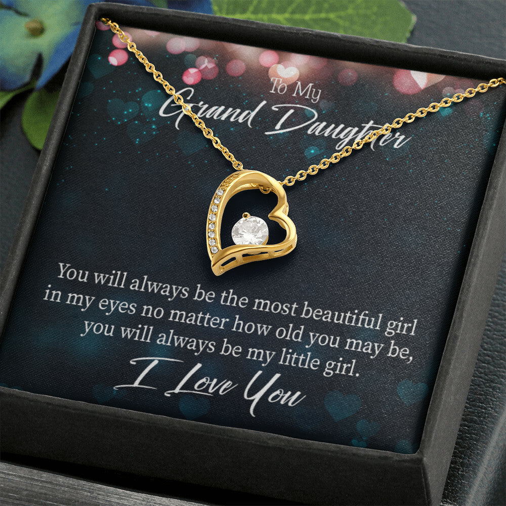 To My Granddaughter You Will Always Be Forever Necklace w Message Card-Express Your Love Gifts
