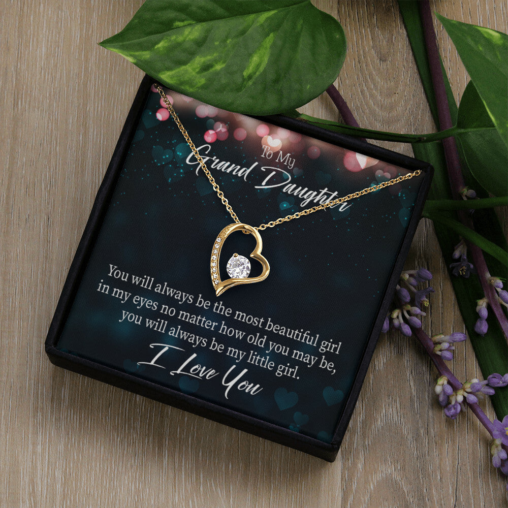To My Granddaughter You Will Always Be Forever Necklace w Message Card-Express Your Love Gifts