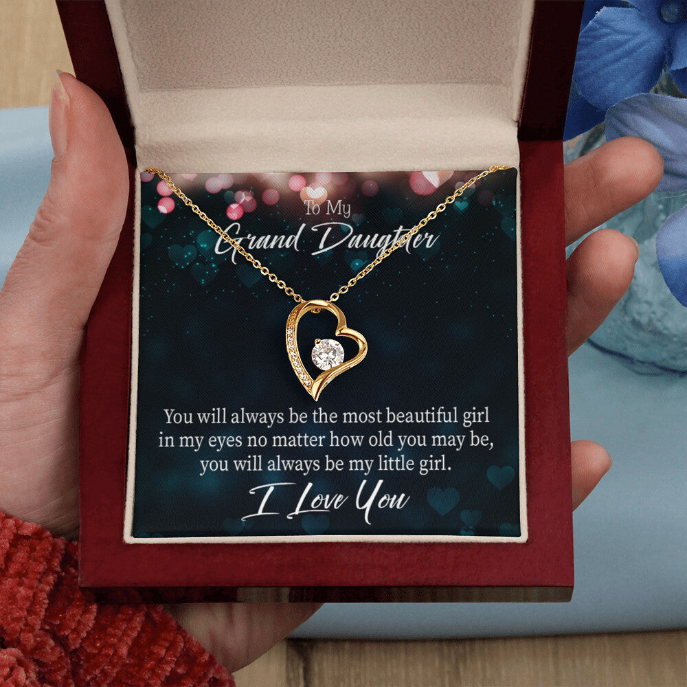 To My Granddaughter You Will Always Be Forever Necklace w Message Card-Express Your Love Gifts