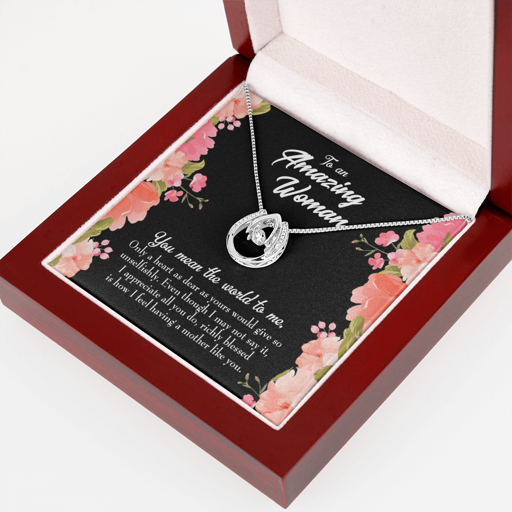 To My Grandma is Giving Lucky Horseshoe Necklace Message Card 14k w CZ Crystals-Express Your Love Gifts