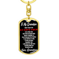 To My Grandson Standing Behind You Keychain Stainless Steel or 18k Gold Dog Tag Keyring-Express Your Love Gifts