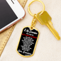 To My Grandson Standing Behind You Keychain Stainless Steel or 18k Gold Dog Tag Keyring-Express Your Love Gifts