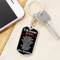 To My Grandson Standing Behind You Keychain Stainless Steel or 18k Gold Dog Tag Keyring-Express Your Love Gifts