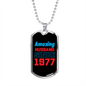 To My Husband Amazing Husband Since 1977 Necklace Stainless Steel or 18k Gold Dog Tag 24" Chain-Express Your Love Gifts